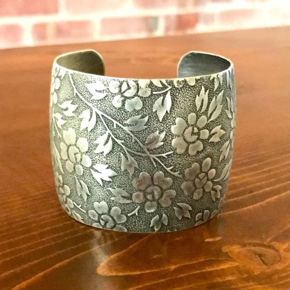 Anthropology Silver Cuff  Bracelet